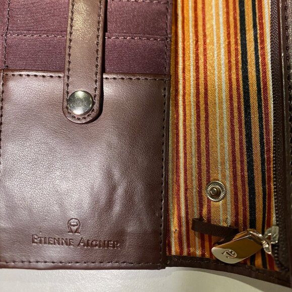 Etienne Aigner Burgundy Leather Wallet Card Holder - Vintage - Picture 10 of 10